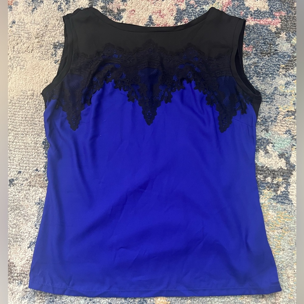 Blue and black Worthington tank top